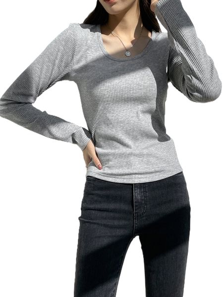 

dazy ribbed knit round neck tee v3tx#, White