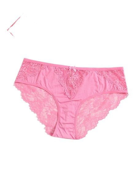 

plus contrast lace panty c2lq#, Black;white