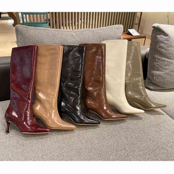 

boots net red high heel tube boots women's autumn and winter thin pointed sleeve large knight 0d57, Black