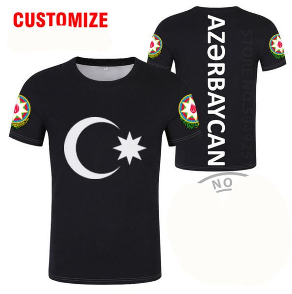 ASERBAIDSCHANISCHES T-Shirt Kostenlose maßgeschneiderte Namensnummer Schwarzer Aufdruck Flagge Rote Kleidung T-Shirts Aze Country T-Shirt Aserbaidschanische Nation Az Top 220609