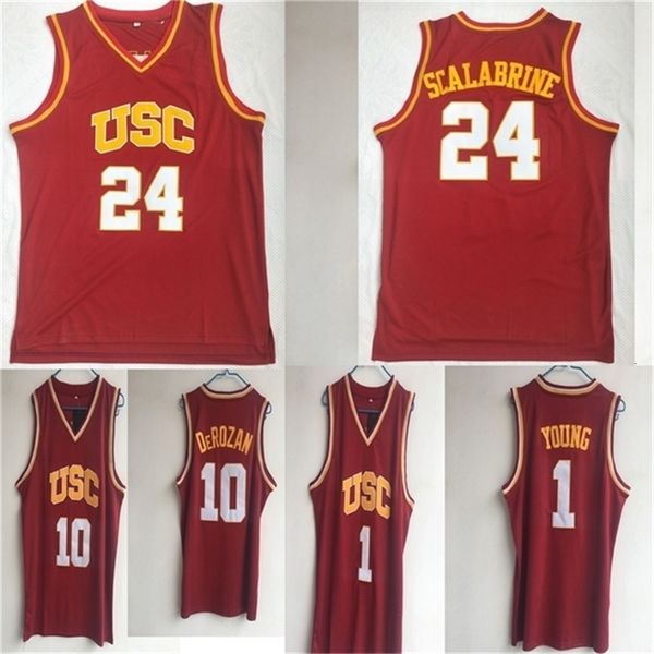 Nikivip NCAA USC Trojans College-Trikots 24 Brian Scalabrin 10 DeRozan #1 Nick Young HEMDEN Universitätssport Basketball neuer heißer Vintage