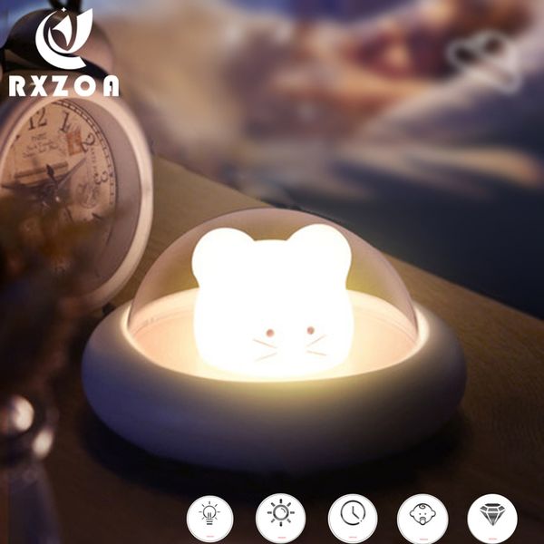 USB Ricarica Dimmabile Night Light UFO UFO SPAZIO carino Cartoon Cartoon Baby Lampada Baby Timent Touch LED LED 201028