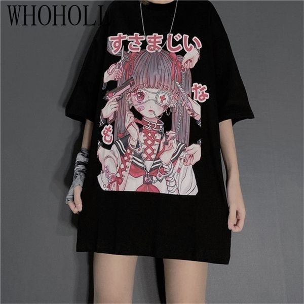

summer gothic clothing female loose women t-shirt punk dark grunge streetwear ladies gothic tshirts harajuku clothes 220408, White