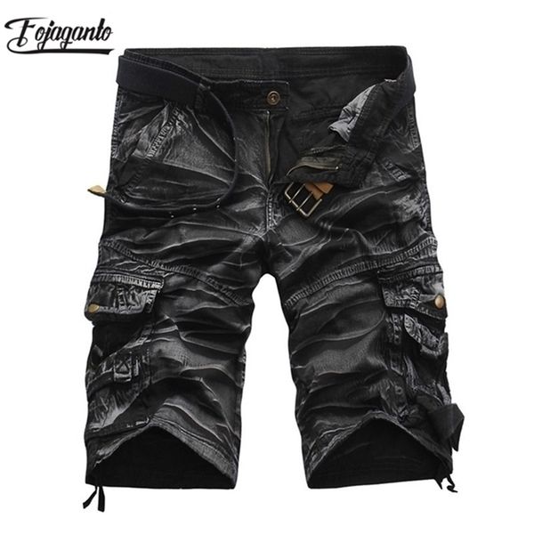 

fojaganto quality brand men cargo shorts summer male casual shorts waist men's street cargo short no belt 210330, White;black