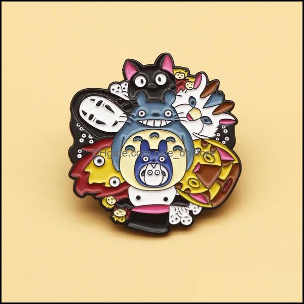 

pinsbrooches jewelry cute character collection enamel pin faceless male my neighbor totoro mix badge child brooch lovers dhtzg, Gray