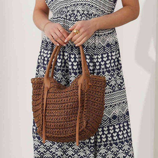

shoulder bag vintage woven women's handbag brand beach fashion holiday summer 220224