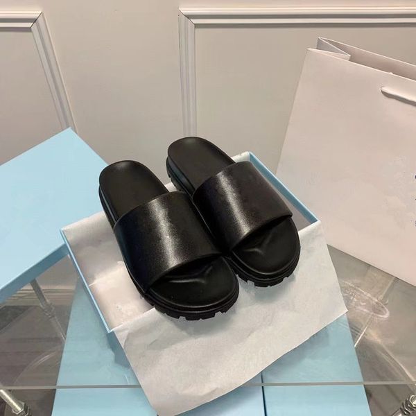 

leather sandals slipper sliders sandals famous designer women designers sandal woman satin slides indoor beach l summer shoes flat shoe woma, Black