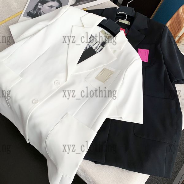 

22ss women suit jackets designer short sleeve ladies handsome coat jacket elegant lined collar, Black;brown
