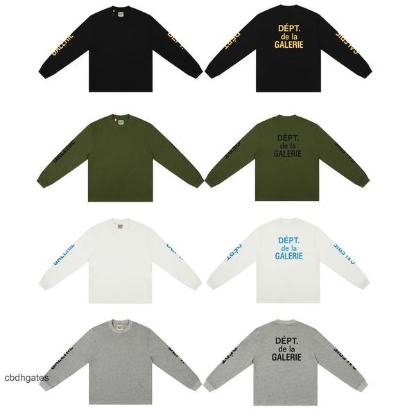 

fashion galleryes t shirts mens design designer dept autumn winter double 2022 arm printed long sleeve couple bottoms, White;black