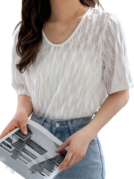 

dazy textured split hem tee q7zx#, White