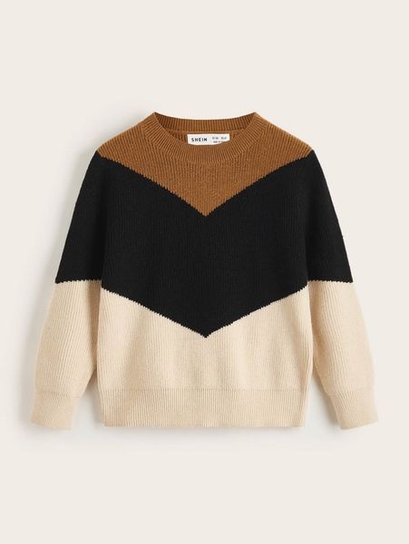 

toddler boys rib knit colorblock sweater she, Blue