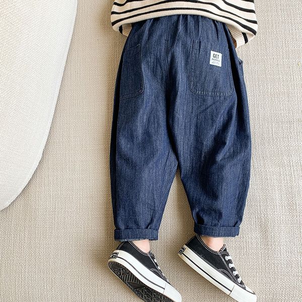 

summer japanese jeans casual trousers baby thin pants, Blue