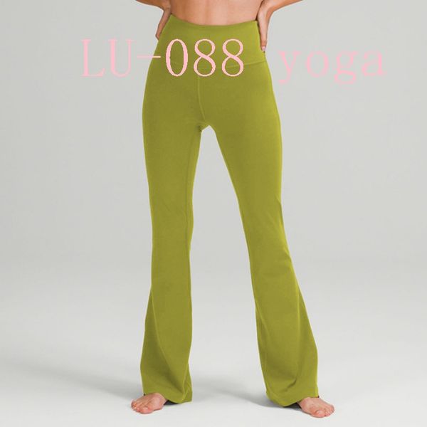

fitness lu-088 running street women yoga pants groove flares high waist tight belly sports yoga workout nine minutes pants, White;red