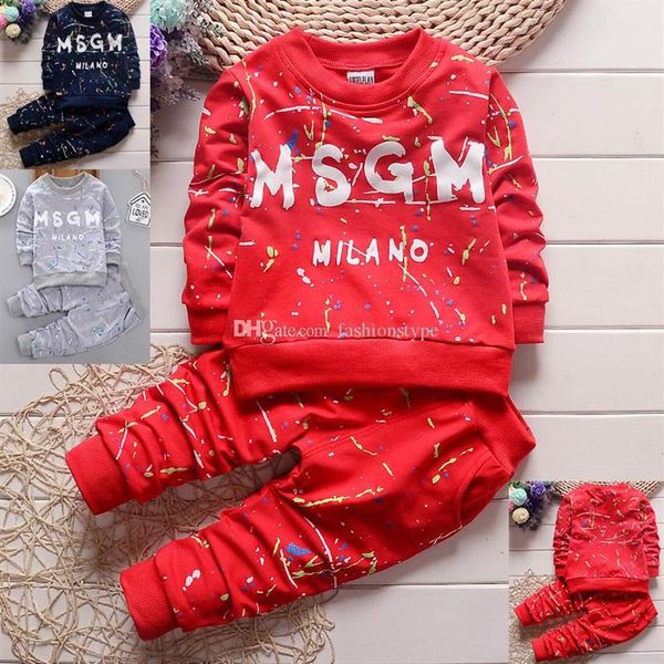

3 colors toddler baby boys clothes t shirt pants kids sportswear clothes children clothing autumn kids winter clothes sets 1-4y ea2829, White