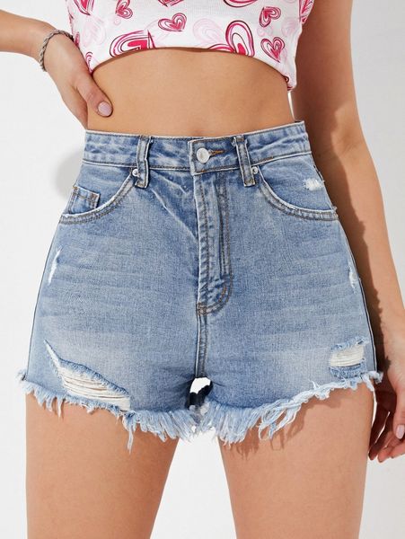 

ripped raw hem denim shorts k4vx#, White;black