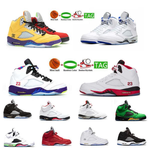 

5 men basketball shoes 5s racer blue bluebird oreo raging bull what the fire red mens womens outdoor trainers sneakers, Black