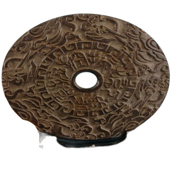 

chinese folk old jades ancient ornaments jade bi, Silver