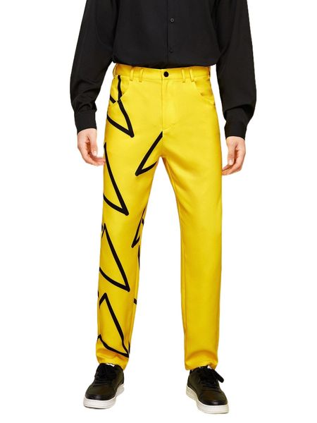 

x 7tastik men geo print straight leg pants x64c#, Black