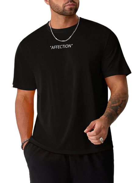 

extended sizes men letter graphic tee h5ad#, White;black