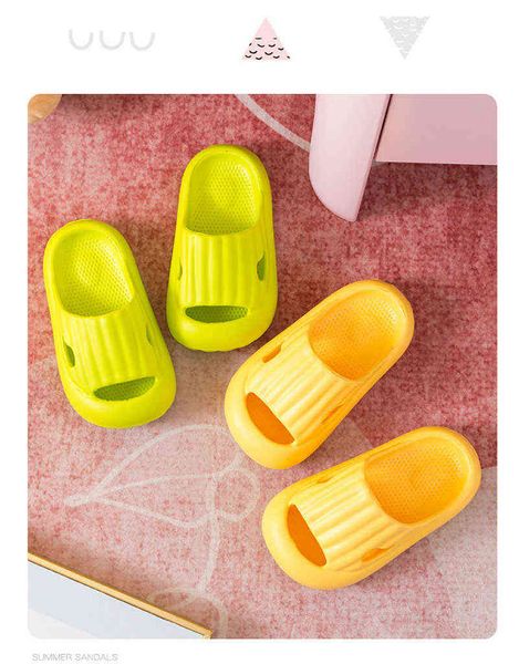 

solid color simple kids slippers shoes summer bathroom beach shoes children boys girls baby soft sole anti-slip g220523, Black;red