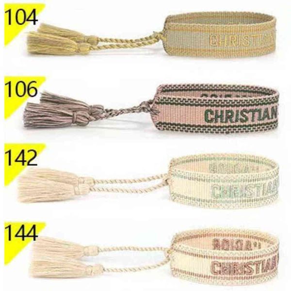 

brand luxury fashion embroidery bracelets classic women men bangles friendship charm bangle woven adjustable tassel vintage couple braided j, Golden;silver