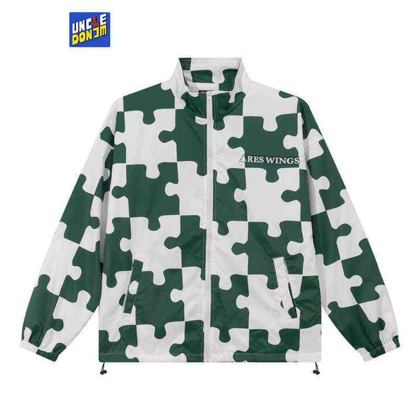 Uncledonjm Kore moda gevşek gündelik spor ceket erkek ve kadın hip hop rüzgarlık ceketi gündelik dış giyim paltoları T220728