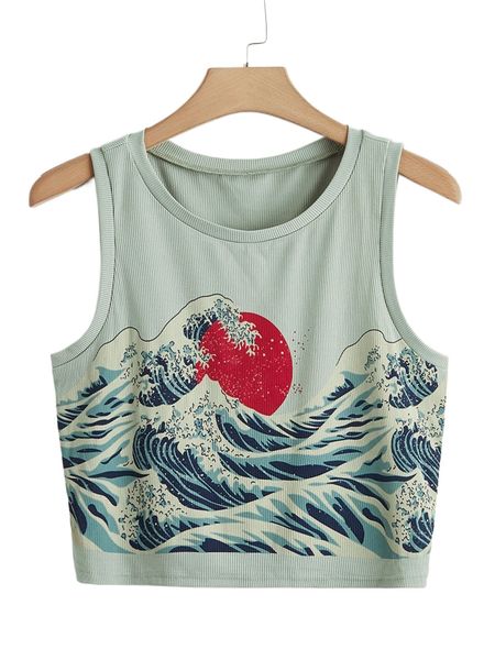 

plus wave print tank n60g#, Black