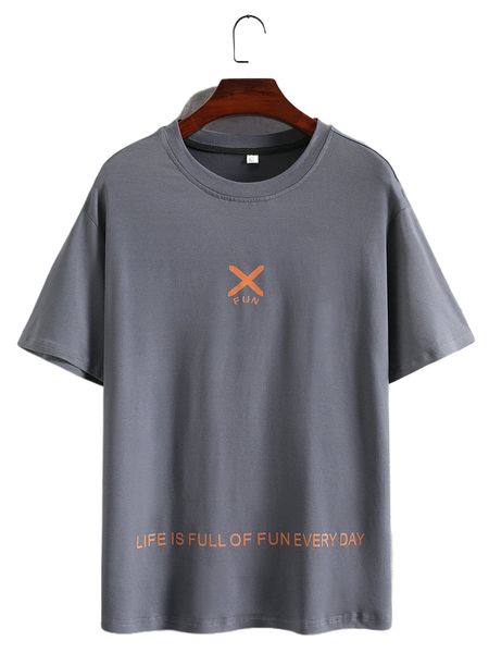 

men slogan graphic tee g247#, White;black