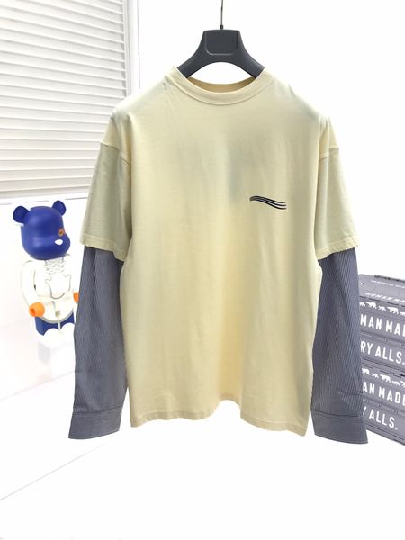 

2022ss spring and summer new high grade cotton printing short sleeve round neck panel t-shirt size: m-l-xl--xxxl color: black white d4866, Black;brown