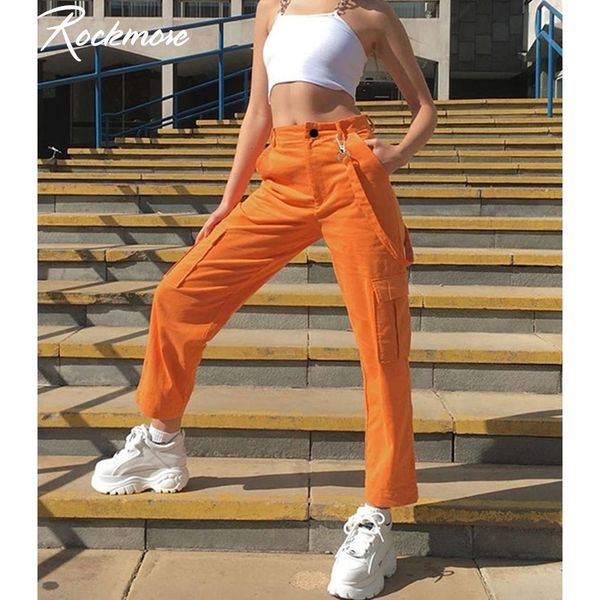 

rockmore vintage streetwear joggers cargo pant plus size sweatpants harajuku high waist trousers wide leg pants autumn y200418, Black;white