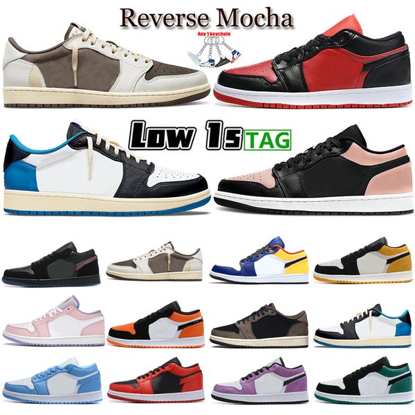

reverse mocha jumpman 1 low 1s basketball shoes men women ts low fragment unc varsity red crimson tint court purple pine green mens trainers