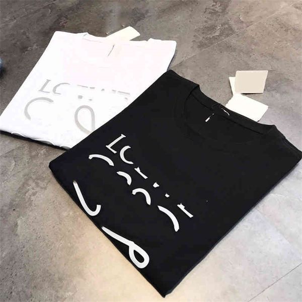 

2022 new special offer model summer casual loose round neck concave convex letter printed short sleeve, White;black