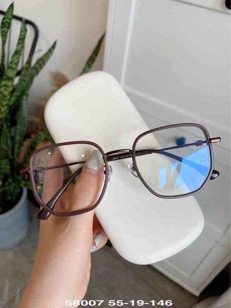 

sunglasses long face black metal folding men's and women's universal korean full frame plain glasses, White;black