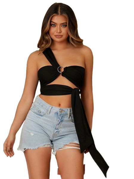 

sxy ring detail tie side v5zl#, White