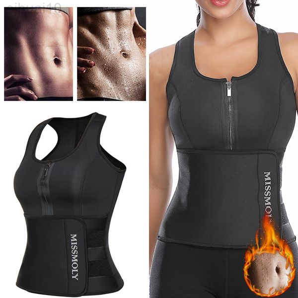 Neopren Taillentrainer Körper Shaper Schweißweste Trimmer Gürtel Frauen schlampen Scheide Fettverbrennung abdominaler Shapewear Korsett Top L220802