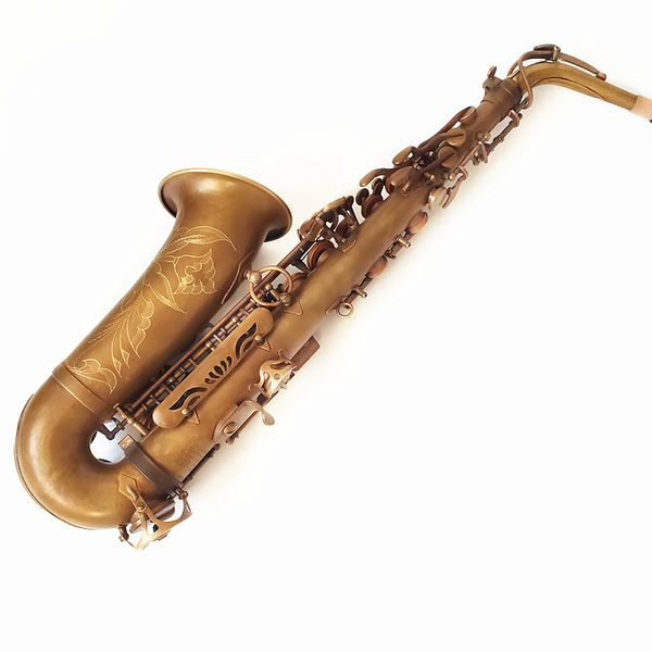 

alto saxophone eb antique copper simulation alto sax professional playing woodwind instrument with mouthpiece#63