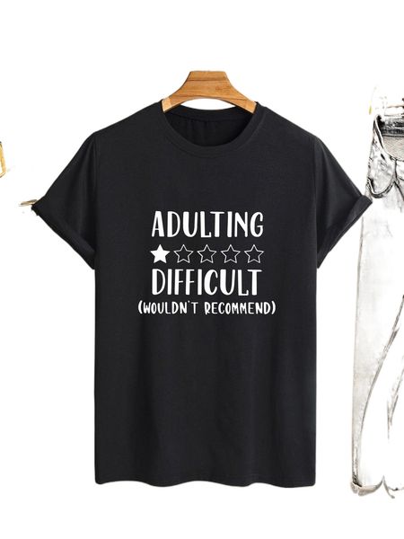 

men star & slogan graphic tee q13f#, White;black