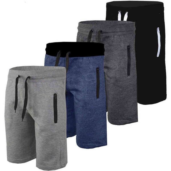 

summer mens sports shorts solid color loose half knee length short athletic gym, Black;white