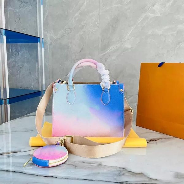 

women designer bags famous brand messenger onthego handbag tote leather vintage pattern crossbody handbag purse new shoulder bag