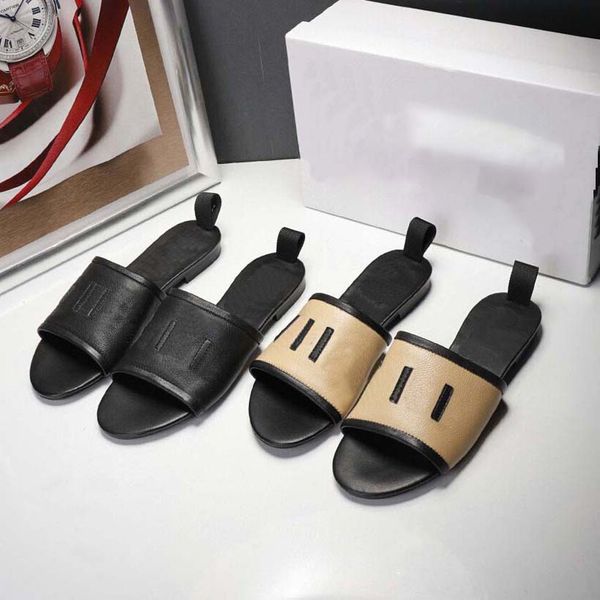 

ladies slippers designer sandals summer new sheepskin flower flat comfort outdoor flip flop33, Black