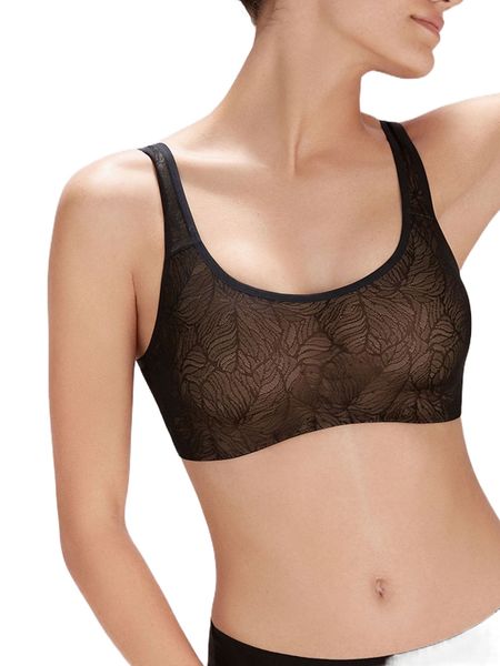 

luvlette lace overlay wireless bra m5cw#, Black;red