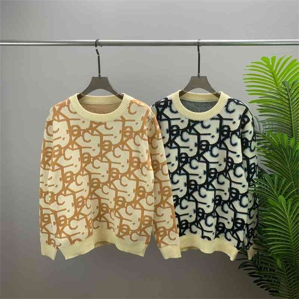 

winter new family woolen sweater men's loose round neck pullover letter jacquard fashion brand 85% off factory clearance, White;black