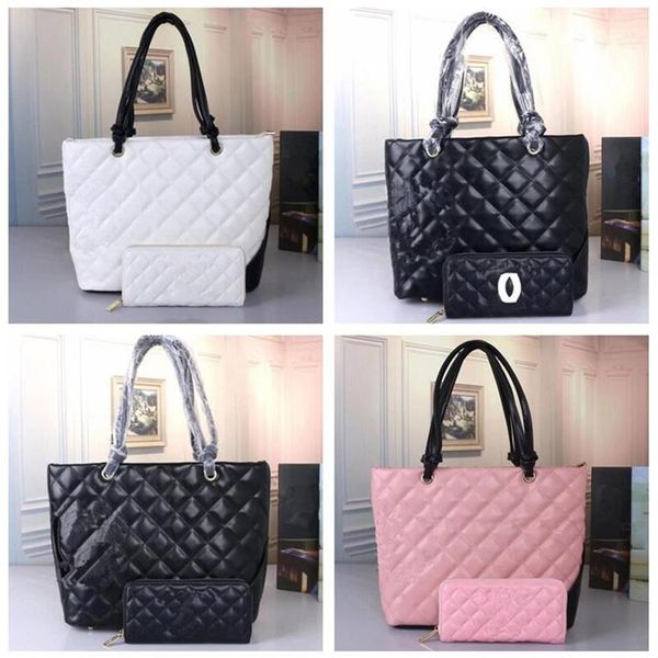 

bags women's men 2 pcs in one tote nylon leather clutch shoulder bag luxurys designers handbags shoulderbag 254d