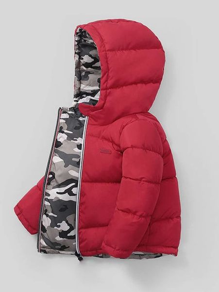 

toddler boys camo print patched zip up hooded winter coat she01, Blue;gray