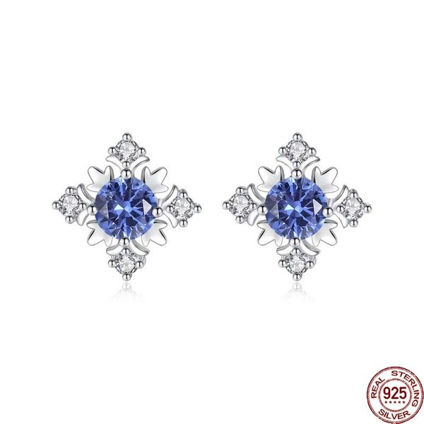 

genuine 925 sterling silver charming blue & green stud earrings for women exquisite pattern z earrings fine jewelry, Golden;silver