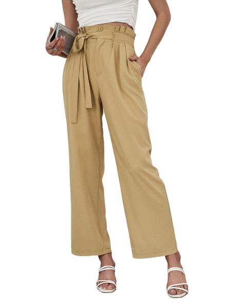 

sollinarry paperbag waist belted pants q6tc#, Black;white
