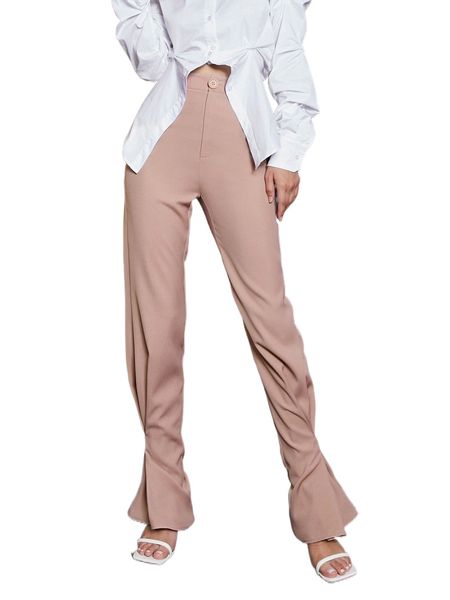 

gathered hem solid pants 83zh#, Black;white