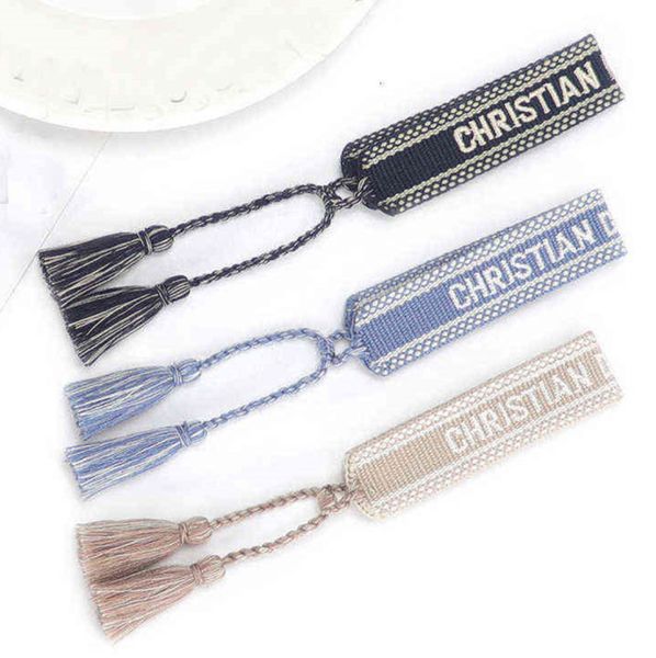 

brand fashion luxury embroidery bracelets classic women men bangles friendship charm bangle woven adjustable tassel vintage couple braided j, Golden;silver