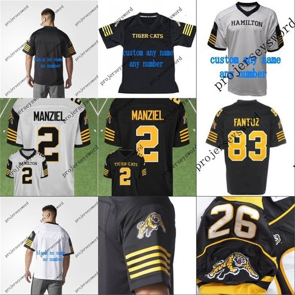 CEOMIT #2 Johnny Manziel Hamilton Tiger Cats Custom Jersey 2018 Novo estilo masculino Youth Youth 100% costure