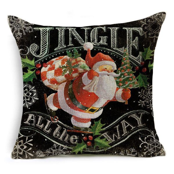 

christmas linen pillowcase santa claus snowman pillowcase xmas tree deer pillows cover sofa cushions pillow covers home decor bh7024 tyj